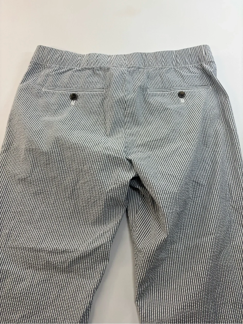 Bonobos Seersucker Womens Striped Pants Blue White Size Medium Short